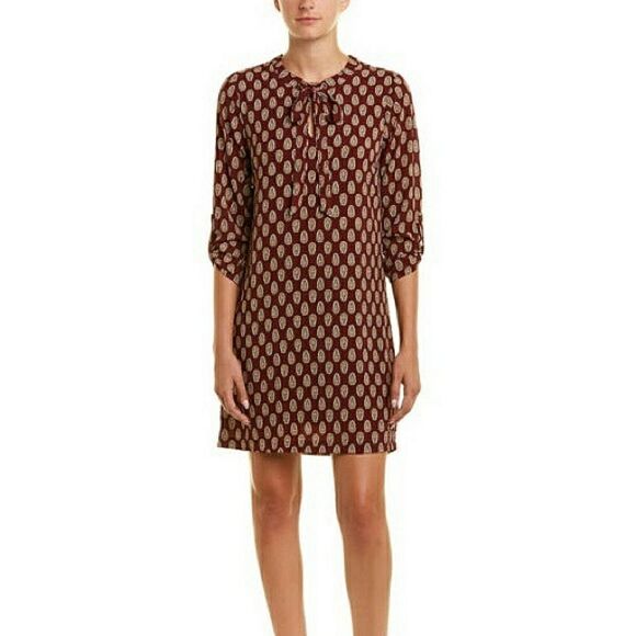 Bobeau Red Paisley Shift Dress - Picture 1 of 9